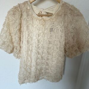 Sarah Hann Cream Tulle Top